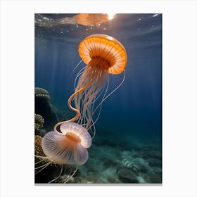 Jellyfish In The Ocean Canvas Print