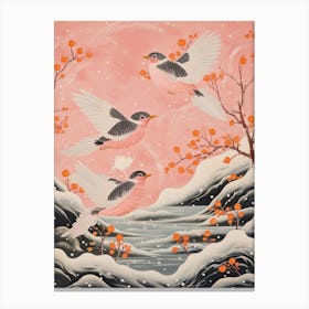 Vintage Japanese Inspired Bird Print Dipper 1 Canvas Print