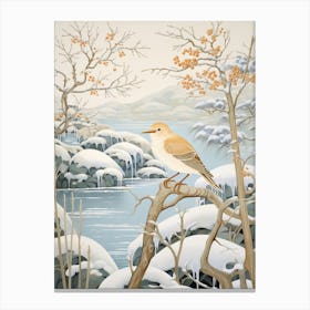Winter Bird Painting Cuckoo 2 Canvas Print