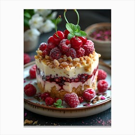 Dessert With Berries Canvas Print