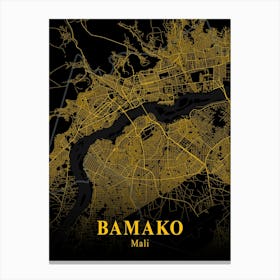 Bamako Gold City Map 1 Canvas Print