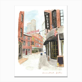 Boston, Union Street, Massachusetts Canvas Print