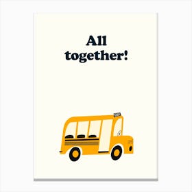 All Together School Bus Canvas Print