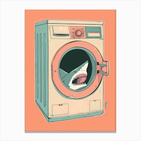 Shark In The Washing Machine 1 Canvas Print