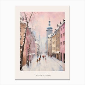 Dreamy Winter Painting Poster Munich Germany 4 Canvas Print