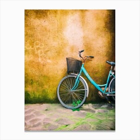 Light Blue Bicycle & Basket Canvas Print