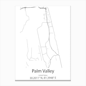 Palm Valley,United States Minimalist Map Lienzo