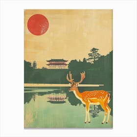 Nara Deer Park Japan Mid Century Modern 1 Canvas Print