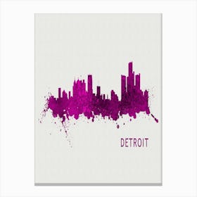 Detroit Michigan City Purple Canvas Print
