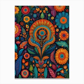 Colorful Floral Pattern 2 Canvas Print