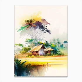 Sumba Island Indonesia Watercolour Pastel Tropical Destination Canvas Print