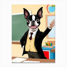 Boston Terrier Teacher-Reimagined 1 Canvas Print