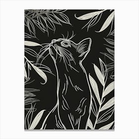 Abyssinian Cat Minimalist Illustration 1 Canvas Print