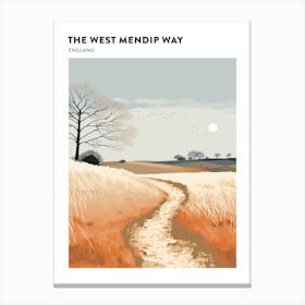 The West Mendip Way England 1 Hiking Trail Landscape Poster Canvas Print