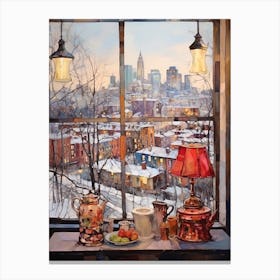 Winter Cityscape New York City Usa 1 Canvas Print