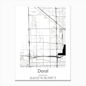 Doral,United States Minimalist Map Canvas Print