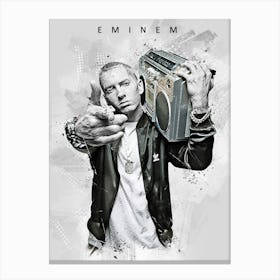 Eminem Rapper Celebrity Drawing Canvas Print