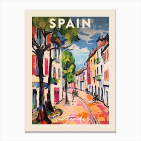 Santander Spain 3 Fauvist Painting Travel Poster Canvas Print