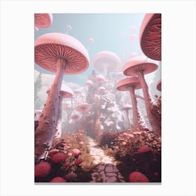 Pink Surreal Mushroom 1 Canvas Print