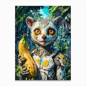 Cat In A Futuristic Setting Canvas Print