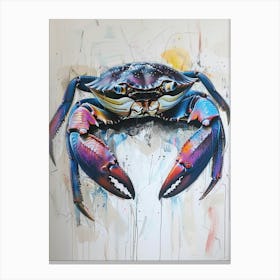 Crab Pastel Watercolour 1 Canvas Print