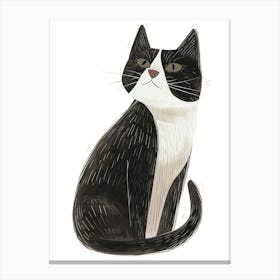 Snowshoe Cat Clipart Illustration 1 Canvas Print