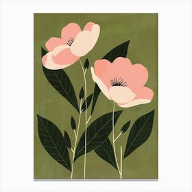 Pink & Green Everlasting Flower 1 Canvas Print