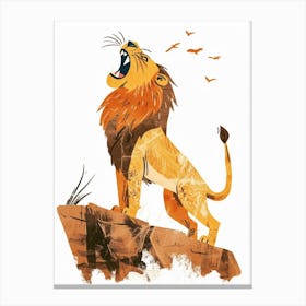 Barbary Lion Symbolic Imagery Clipart 3 Canvas Print