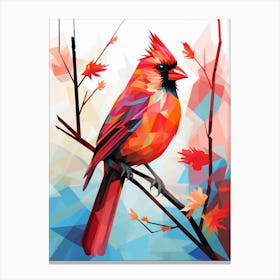 Bird Painting Collage Northern Cardinal 2 Canvas Print