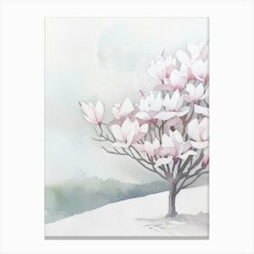 Magnolia Tree Atmospheric Watercolour Painting 2 Canvas Print