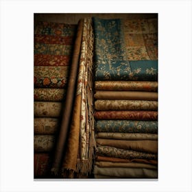 Pile Of Fabrics Canvas Print