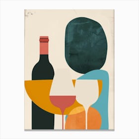 Wine And Glasses 1 Canvas Print