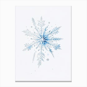 Ice, Snowflakes, Pencil Illustration 2 Canvas Print