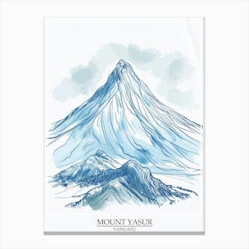 Mount Yasur Vanuatu Color Line Drawing 8 Poster Canvas Print