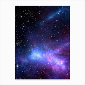 Deep Space Scene Featuring A Nebula With Hues Of Purples And Blues Stars Emitting A Soft Glow With (1) Leinwandbild