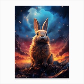 Kbgtron A Rabbit Colorful Lights In The Style Of Fantastical Cr E45b8f53 5f2f 4dab A3b1 27a9d06e7e7a Canvas Print