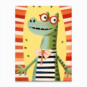 Little Crocodile 2 Wearing Sunglasses Canvas Print