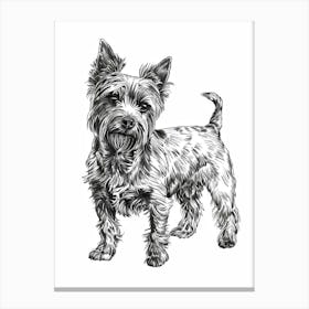 Lakeland Terrier Dog Line Sketch 2 Canvas Print