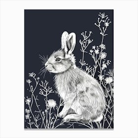 Chinchilla Rabbit Minimalist Illustration 3 Canvas Print