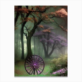 Purple Wheel In The Forest Canvas Print