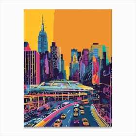 Madison Square Garden New York Colourful Silkscreen Illustration 4 Canvas Print