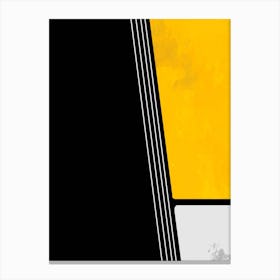 Abstract Yellow And Black Abstract Painting Canvas Print