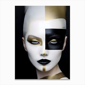 Black And White Face Canvas Print