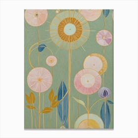 Abstract Flowers In Pastel Canvas Print