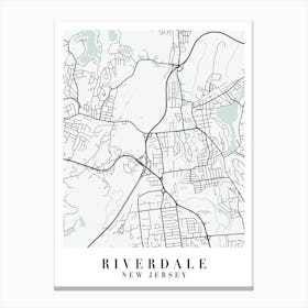 Riverdale New Jersey Street Map Minimal Color Canvas Print