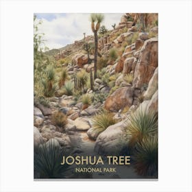 Joshua Tree National Park Watercolour Vintage Travel Poster 2 Canvas Print
