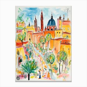 Mexico, Dreamy Storybook Illustration 1 Canvas Print