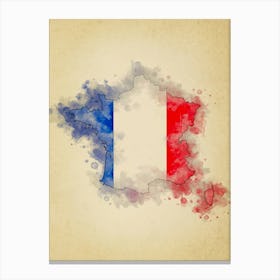 France Flag Vintage Canvas Print