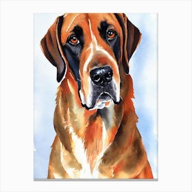 Bloodhound Watercolour dog Canvas Print