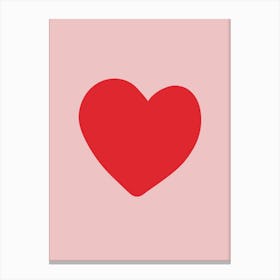 Pink Red Love Heart Canvas Print